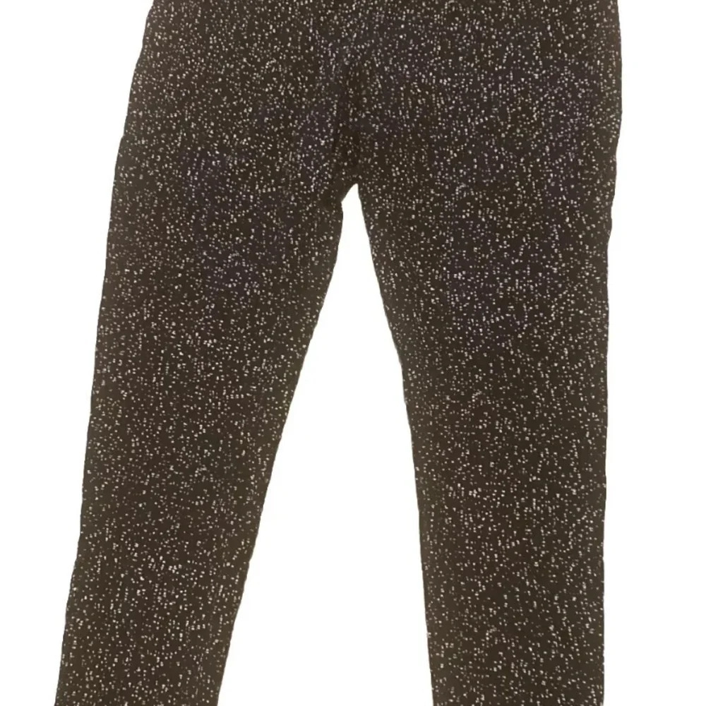 RACHEL ZOE HIGH WAISTED PONTE LEGGINGS TUMMY CONTROL BLACK WHITE DOT Size Large